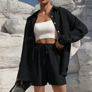 SHEIN Women's Long Black Shorts (s)